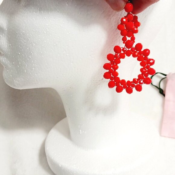 Kate Spade New York Marguerite Beaded Flower Hoop Earrings - Coral Color - Picture 9 of 13
